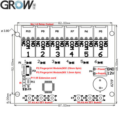 GROW K219-A+R503 Programmable Fingerprint Infrared Control Board Control Relay Time Control Switch
